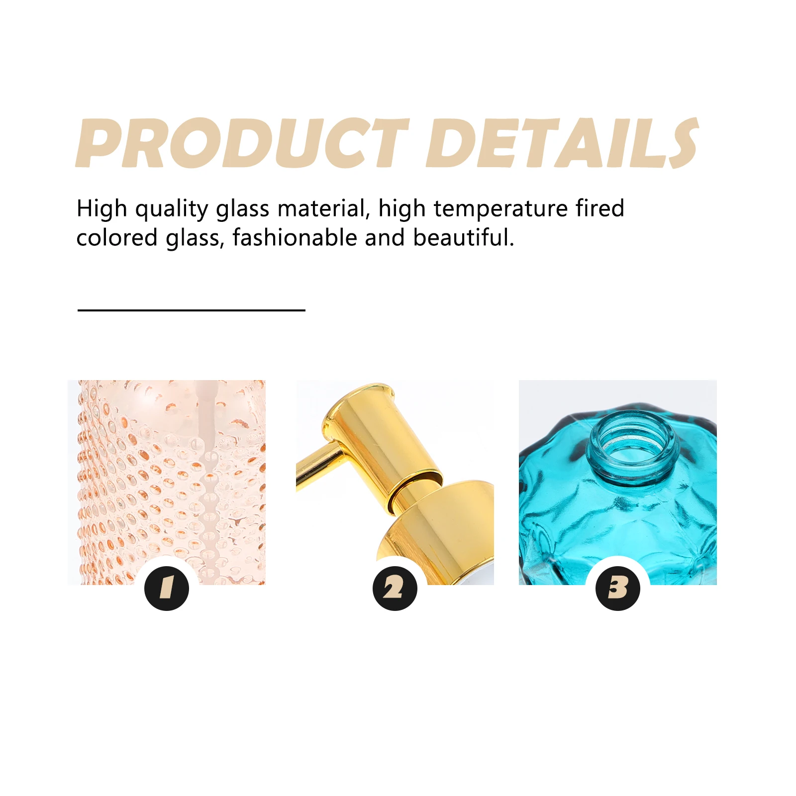 

3Pcs Press Pump Bottle Dispenser Empty Lotion Container Travel Glass Soap Dispenser Portable Hand Shampoo