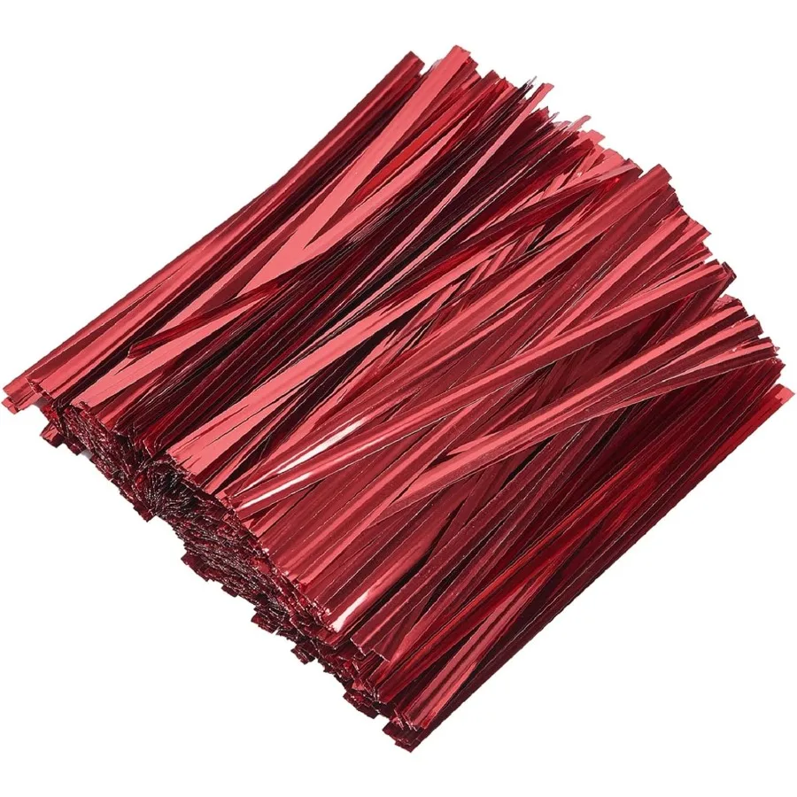 

800 шт. 5-дюймовые красные металлические закрученные галстуки для пекарни, мешки для конфет, кофейные мешки, галстуки для сумок с печеньем