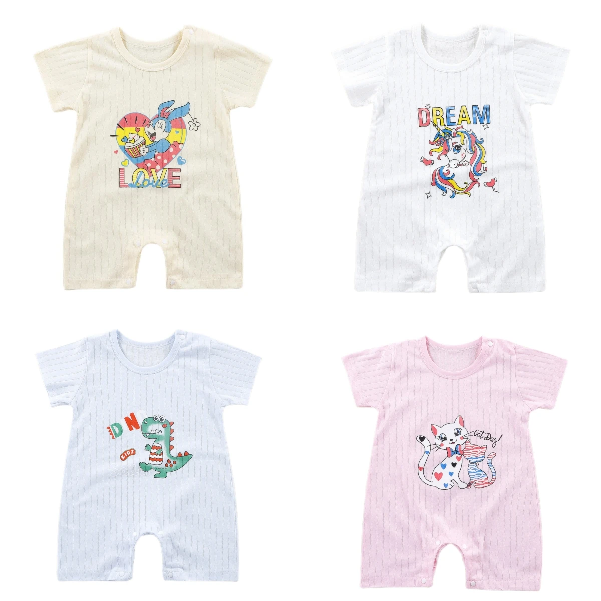 Combinaison d\'été à manches courtes pour bébé, barboteuse pour nouveau-né garçon et fille, vêtements pour enfants