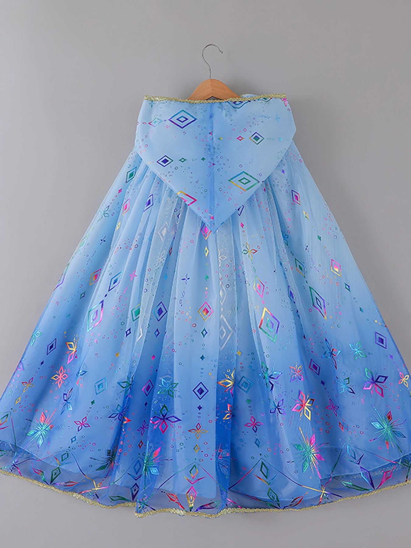 Girls Sparkly Floral Sequin Mesh Cloak 3-8 Years Old Dreamy Flutter Trim Loose Fit Non-Stretch Polyester Cape for Party