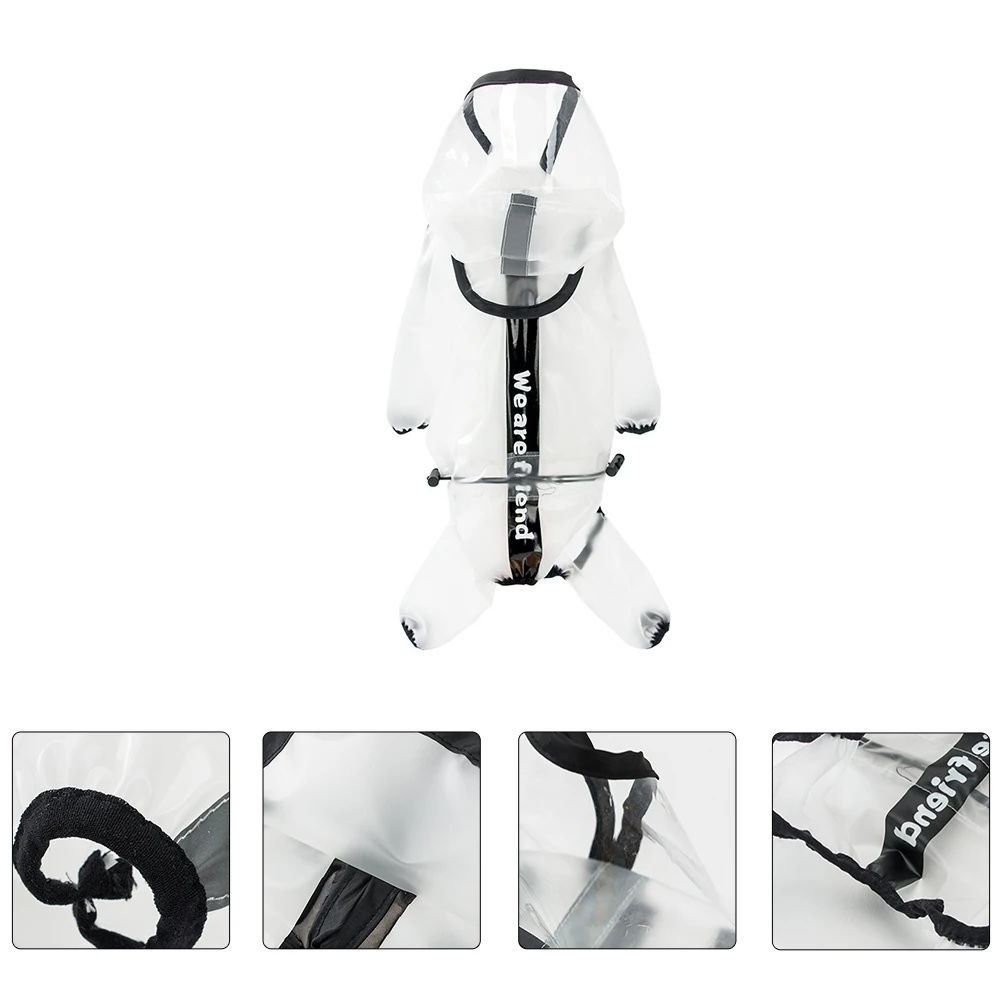 

Dog Raincoat Waterproof Pet Rainwear TPU Material Reflective Poncho Outdoor Winter Coats Hooded Design Long Lasting Durable