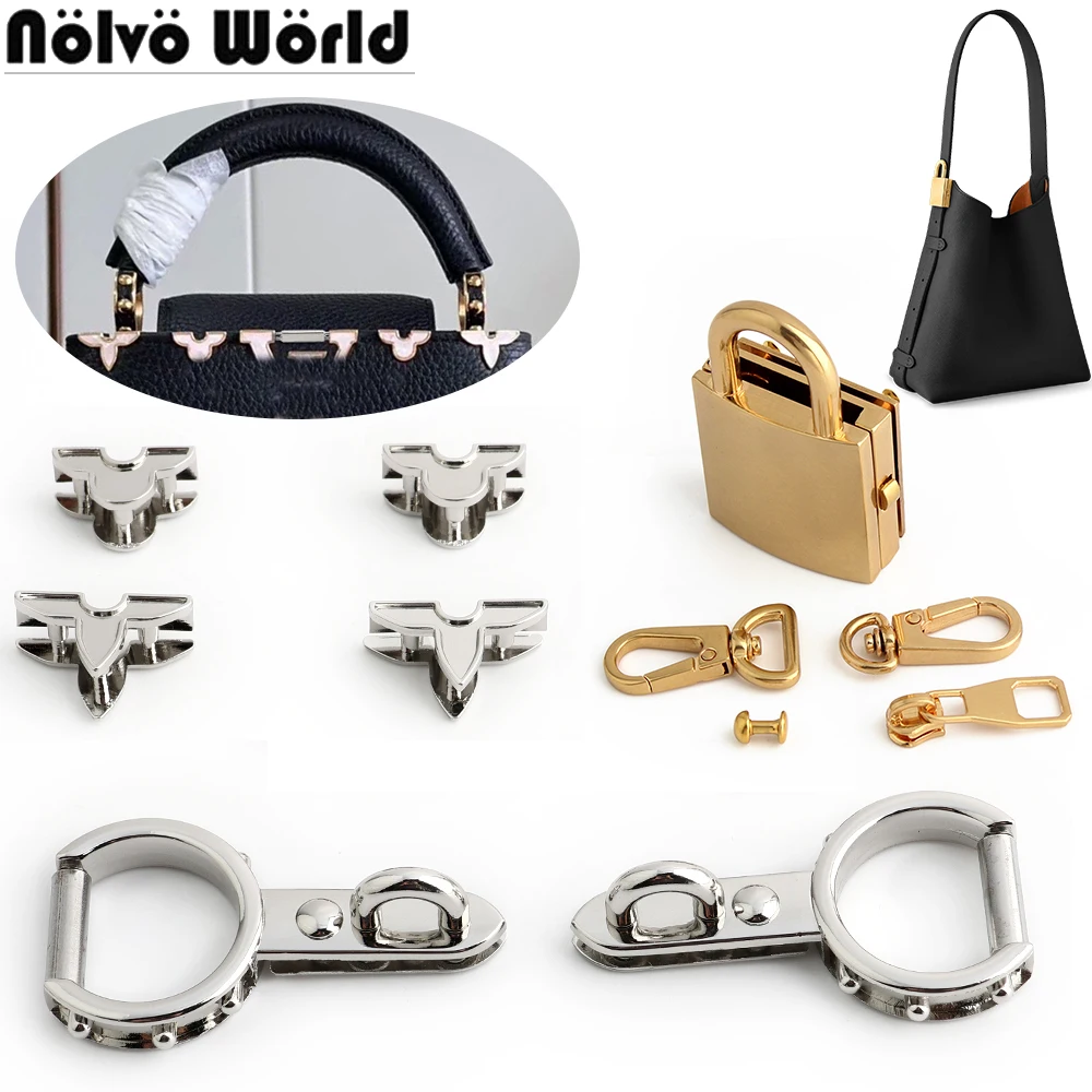 3/5Sets Metal Bag Lock Clasp Connect Hook For Women Tote Bags Making Supplies Handbag Luggage Sets Buckle Padlock Accessories
