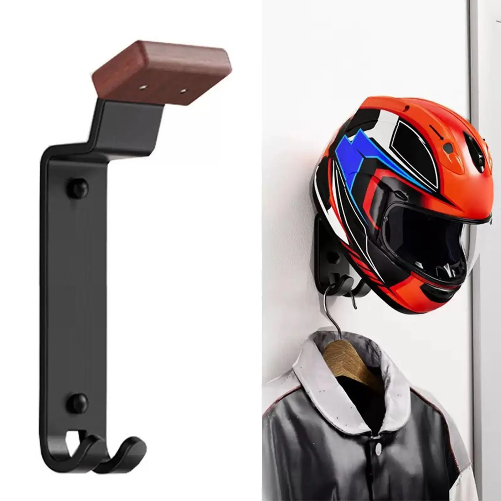 

Motorcycle Helmet Holder Wall Mount Gear Rack for Jackets Ski Equipment
