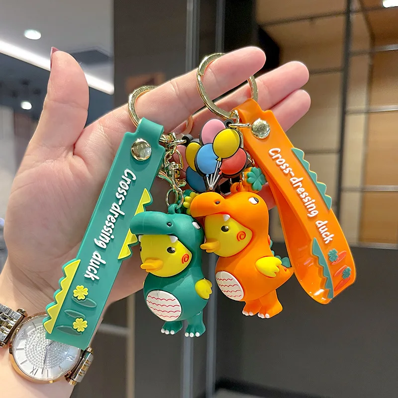 Creative Cute Keychain Cartoon Animal Duck Doll Landyard Key Chians Holder for Women Bag Pendant Gift Car Keyring Decoration