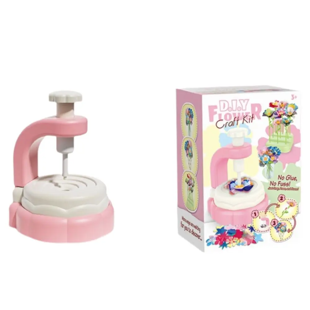 Engraçado artesanal flor fazendo kit artesanato buquê simulado buquês de flores coloridas brinquedos tecido diy brinquedos conjunto atividade meninas