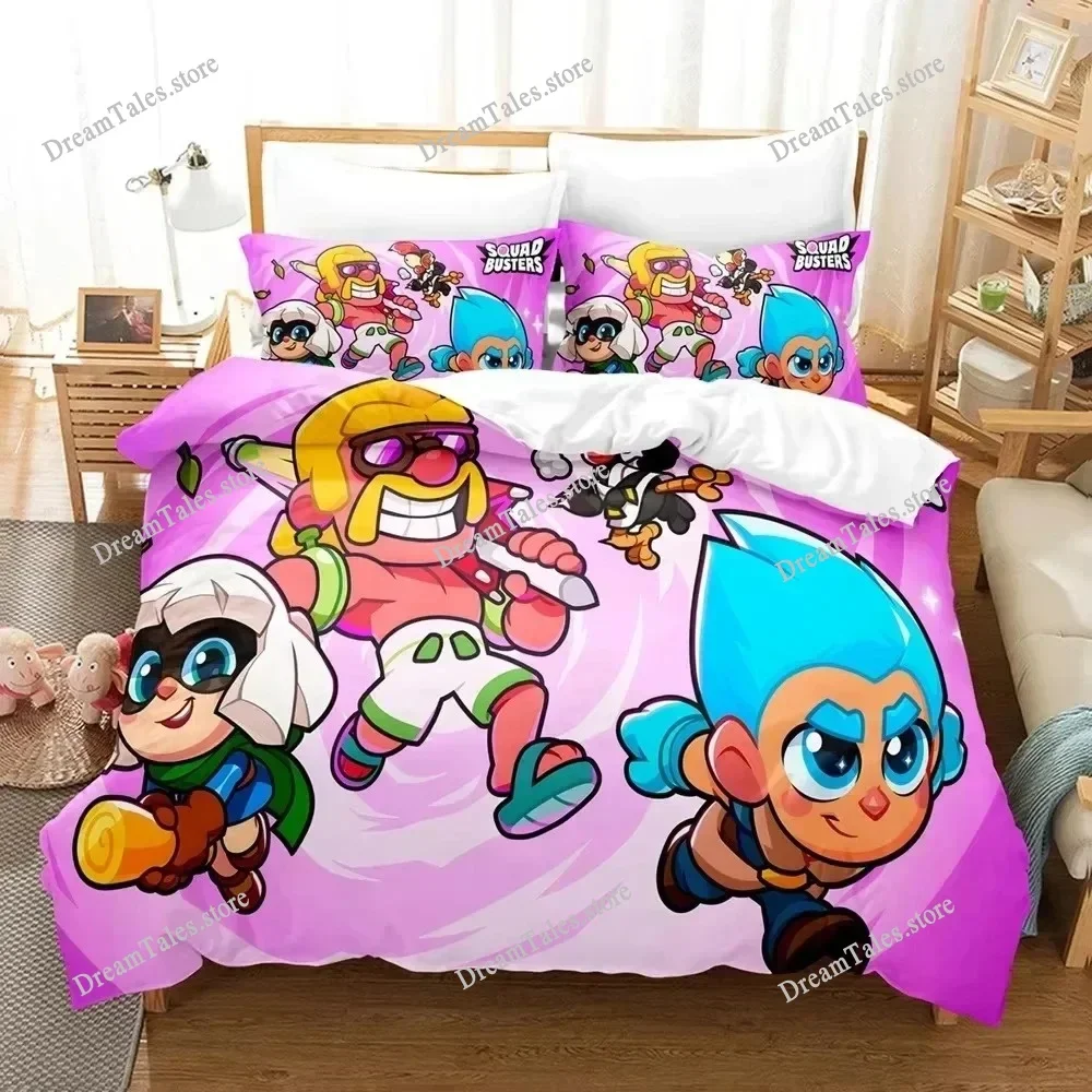 New Squad Busters Bedding Set Single Twin Full Queen King Size Bed Set Adult Kid Bedroom Duvet Cover Sets 3D Print Game Anime369