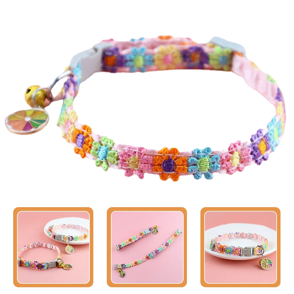 

Adjustable Pet Cat Dog Collar Polyester Lace Flower nament Colorful Comfortable Skin Friendly Non Fade for Photo