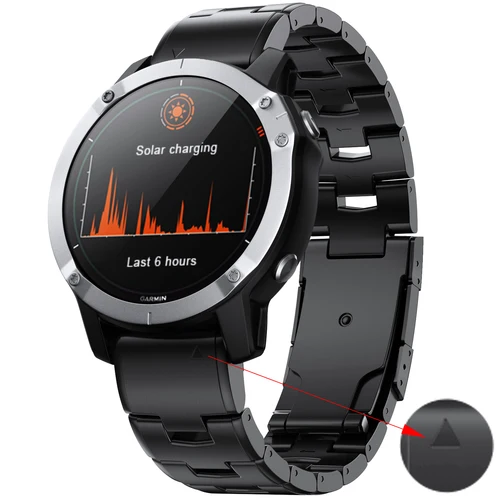Imagen 2 del producto Correa de reloj de Metal de titanio de ajuste rápido de 22 y 26mm para Garmin Fenix 7X/7 Solar/6X/6 Pro/5 Plus/epix Gen2/Instinct 1/2