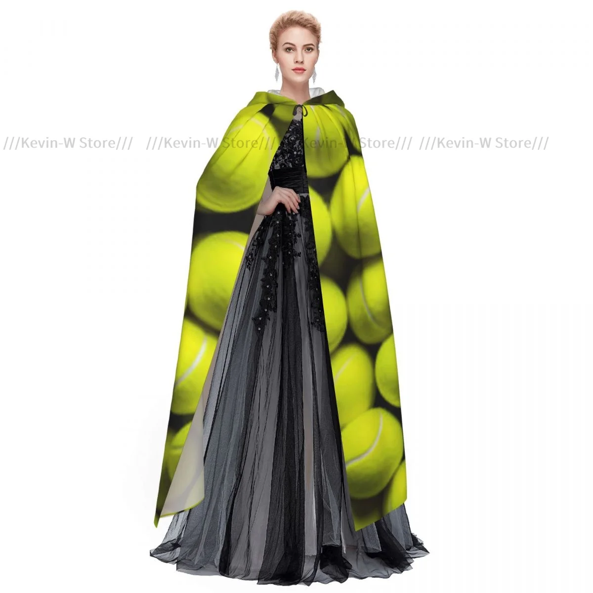 Long Cape Cloak Tennis Balls Hooded Cloak Coat Autumn Hoodies