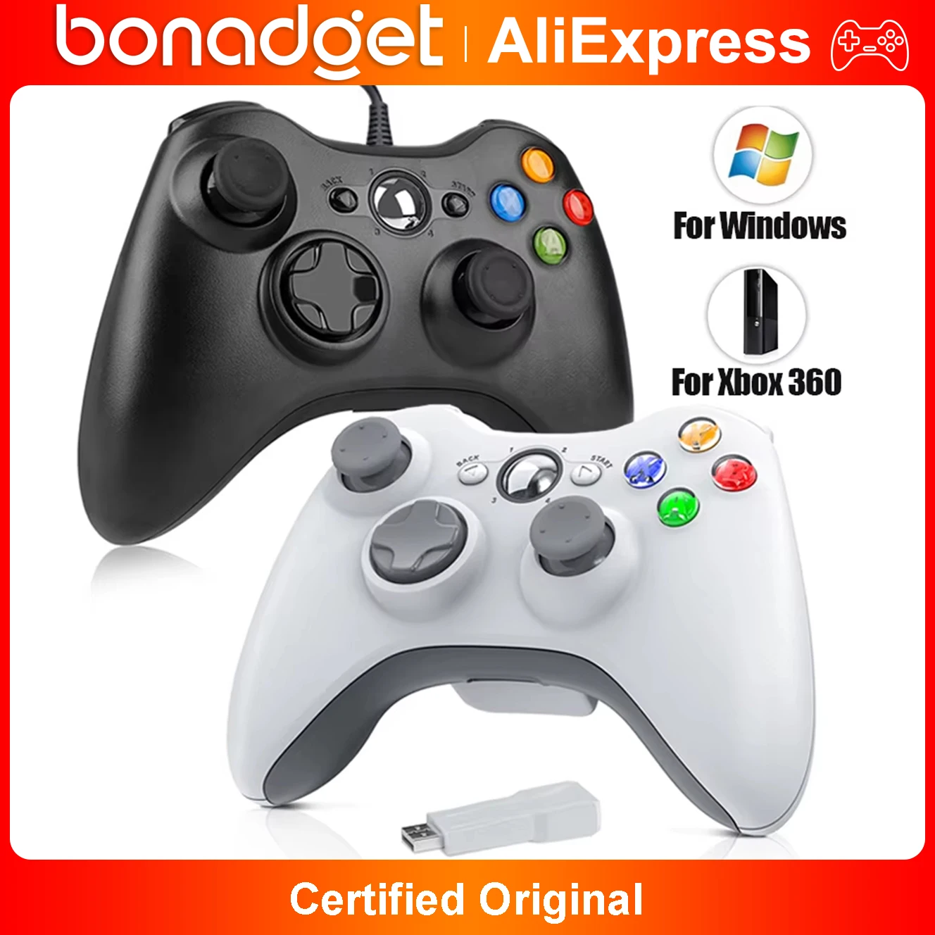 For Xbox 360/360 Slim/Lite/PC 2.4G Wireless Game Controller Plug&play Precise Joystick Reposive Trigger Dual Vibration Gamepads