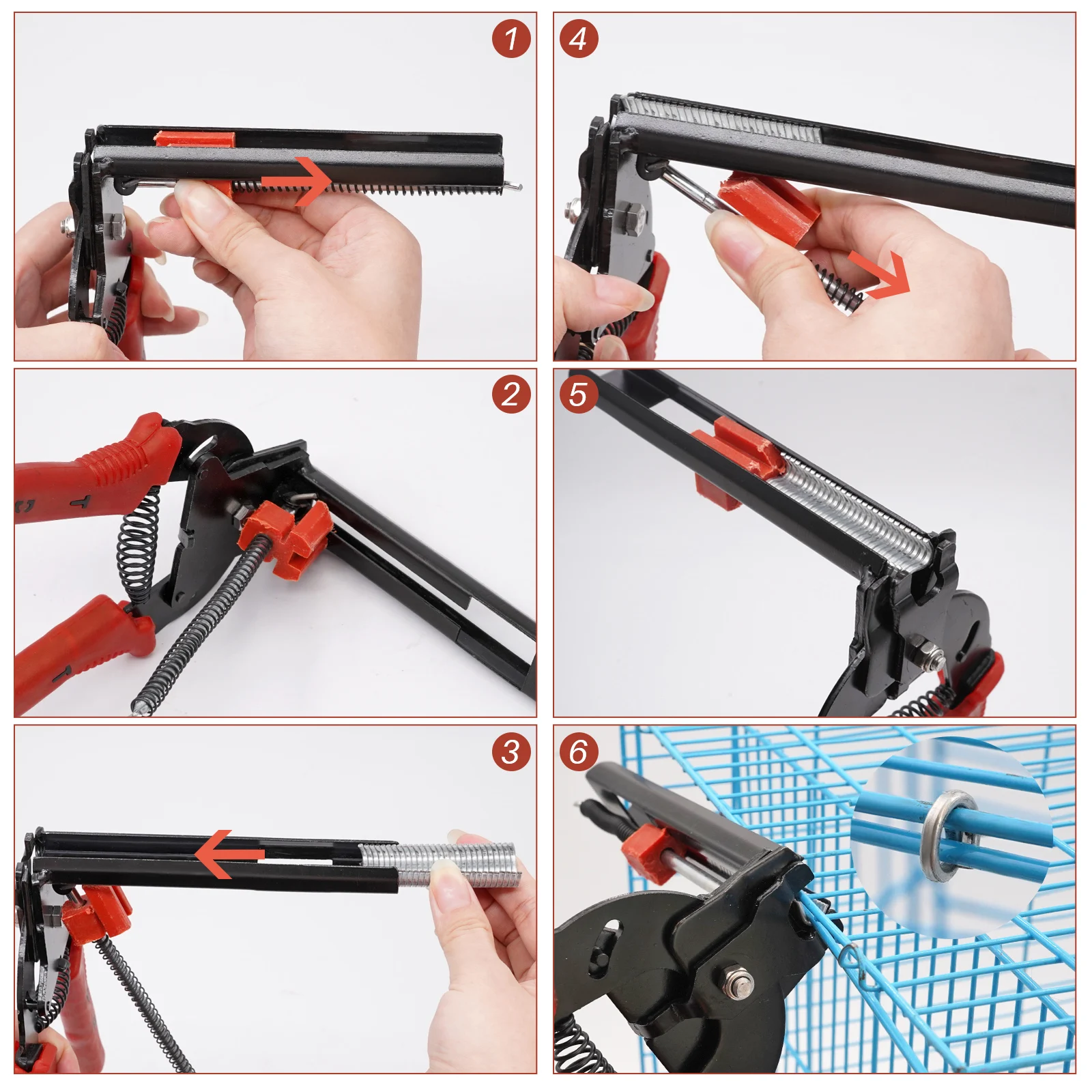 Chicken Iron Wire Mesh Cage Pliers Fencing Cage Clamp Poultry Supplies Cage Tongs Ring Plier Tool And 600PCSM Clips Staples