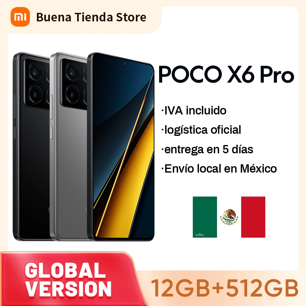 Xiaomi smartphone POCO X6 Pro 5G 512GB + 12GB NFC dimension 8300-Ultra Triple camera 64MP 67W 120Hz AMOLED DotDisplay screen