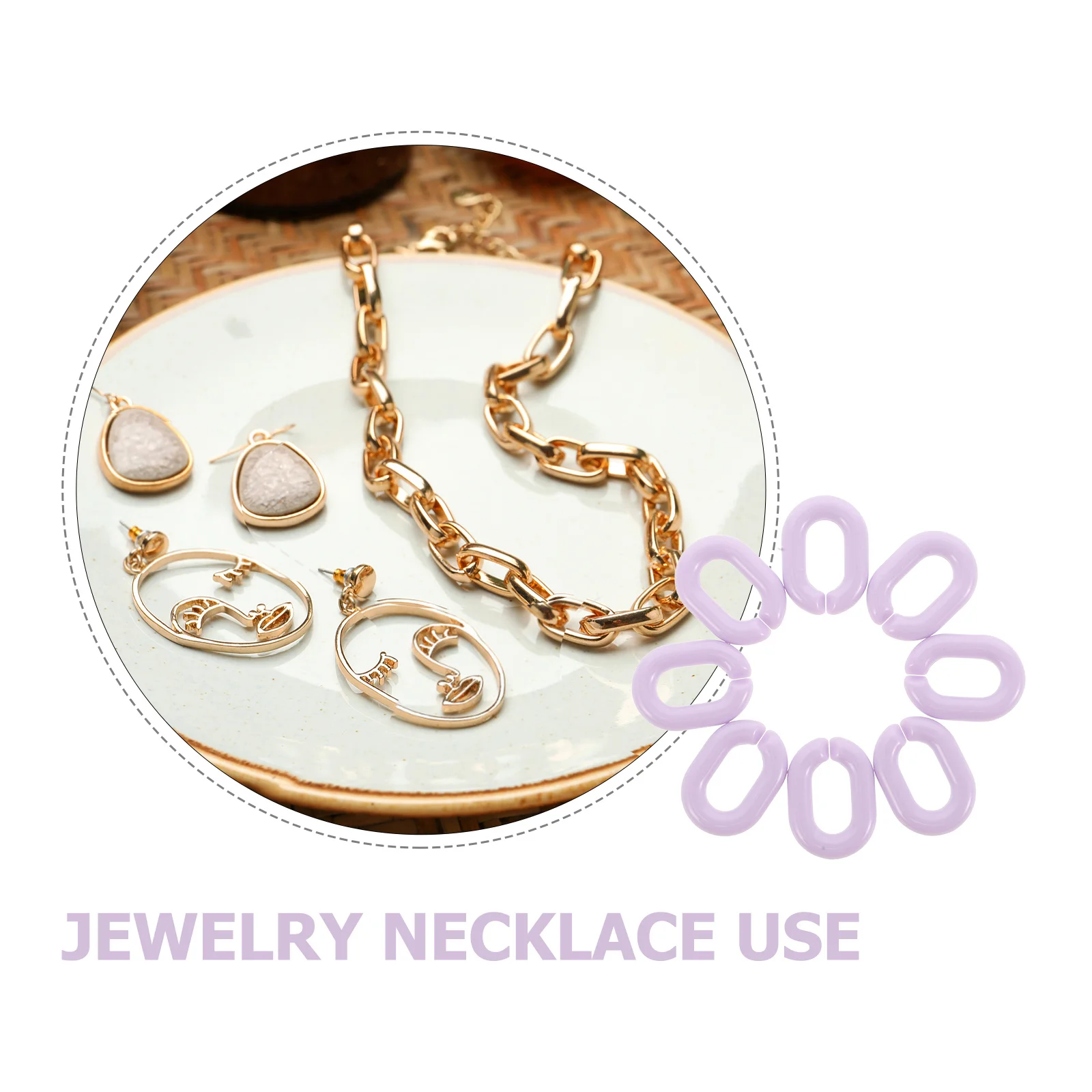 Offene Verbindungsringe aus Acryl, 200 Stück, 14 x 19 mm, ovale Verbinder für Schmuckketten, DIY, Geldbörse, Basteln, Kostümzubehör