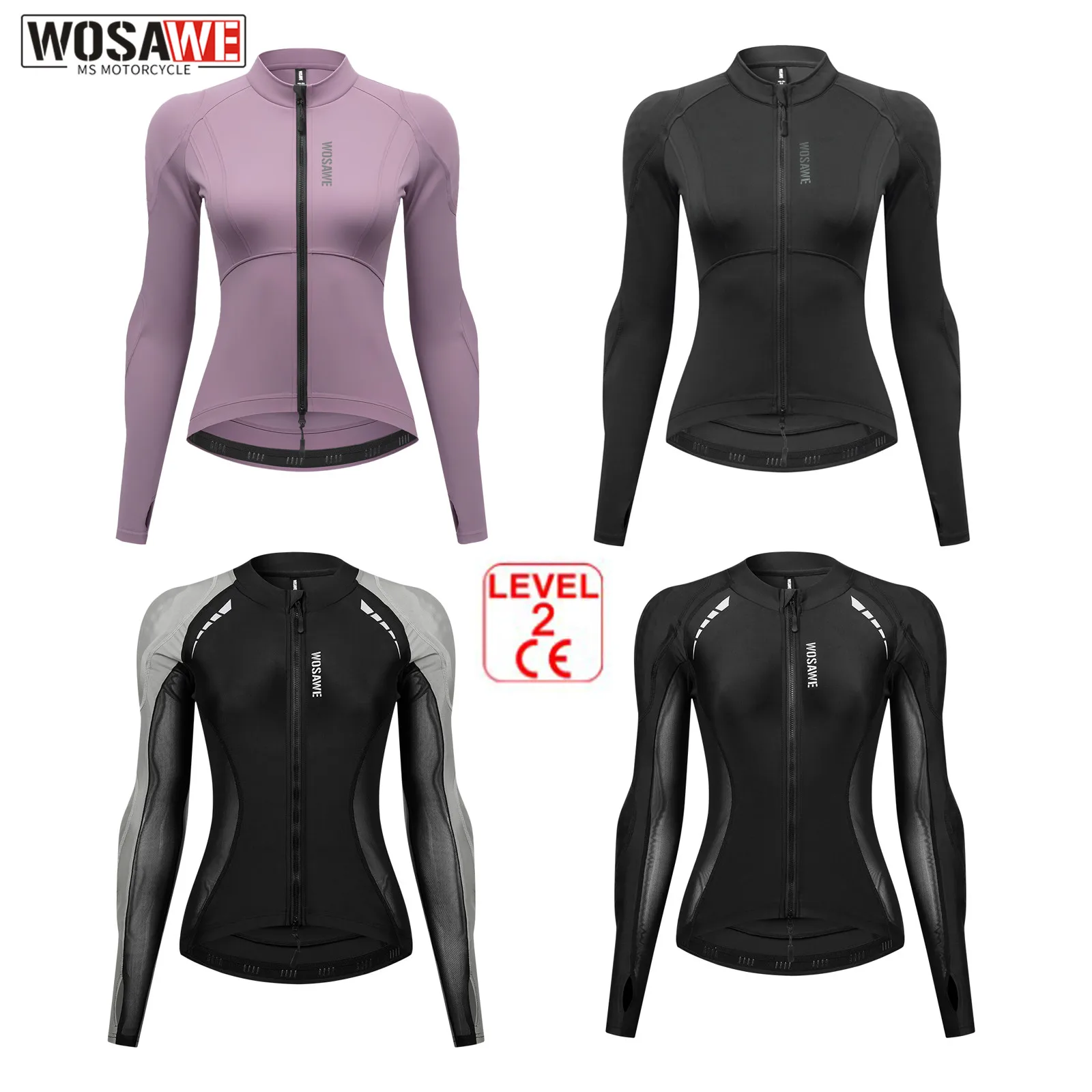 

WOSAWE Motor Women Motorcycle Jacket Summer Biker Body Armor CE Certified Street Riding Jacket Elastic Motorcyclist Clothing