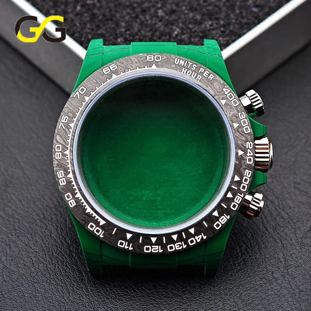 Hot Sale 38mm Carbon Fiber Daytona Watch Case with Carbon Bezel Waterproof 3ATM Fit SL4801 Dandong 4130 Movement Mod Parts