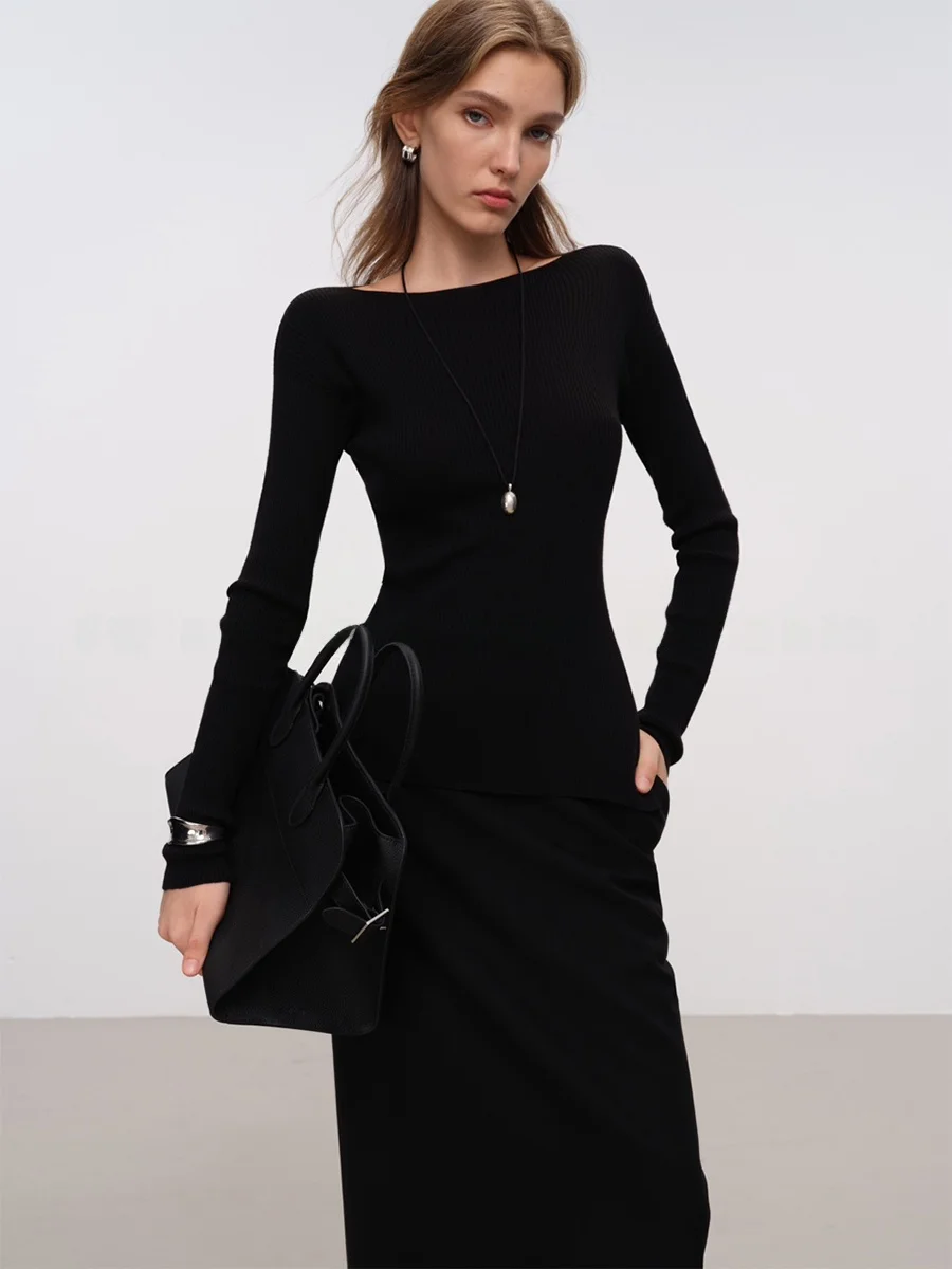 

Slimming Effect Biella 120S Pure Wool Seamless Knitted Sweater by CHICJANE Comfortable Soft Touch Woolen Knitwear for Women