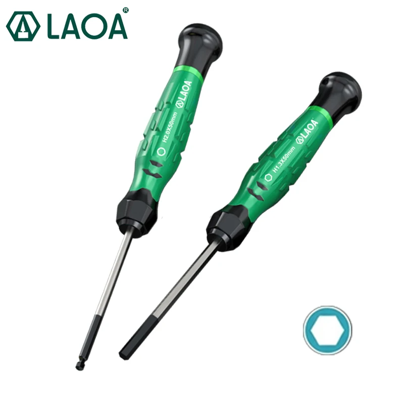 LAOA 1PC Mini Hexagon Screwdriver with Magnetic S2 Precision Repair Special Ball End Hex Screwdriver