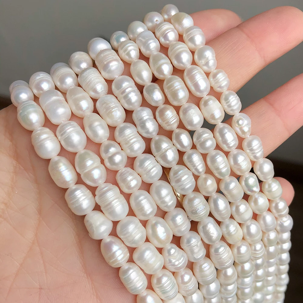 3-5mm High Quality Natural Pearl Egg Shape Punch Loose Beads for Jewelry Charms Making DIY Bracelet Necklace Accessory Findings