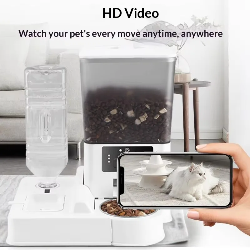 Pet Smart WiFi Connected Automatic Dog & Cat Feeding Machine with Remote Control and Regular Quantitative Portioning