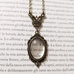 Gothic Queen Victoria Vintage Magnifying Glass Pendant Necklace for Men and Women Creative Bronze Color Jewelry Accessories