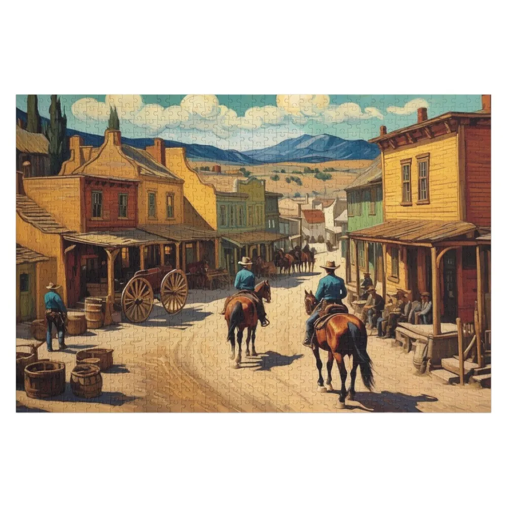 

Western Town Jigsaw Puzzle Wood Adults Personalized Child Gift Game Children Custom Puzzle