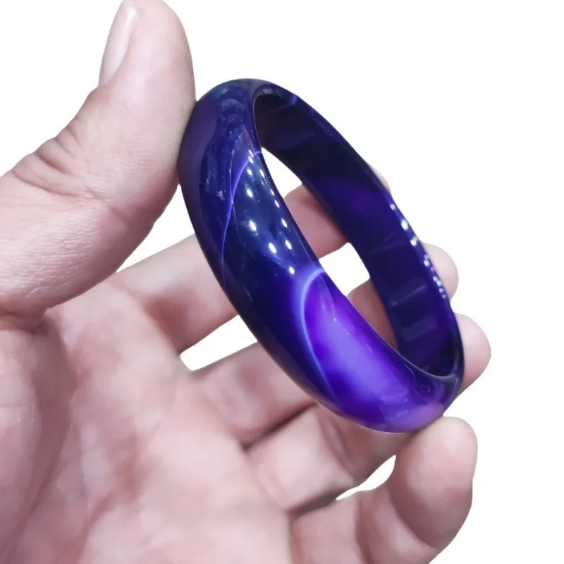 

Purple agate bracelet natural pattern bracelet Fashionable temperament versatile travel jade bracelet bangle bangles for women