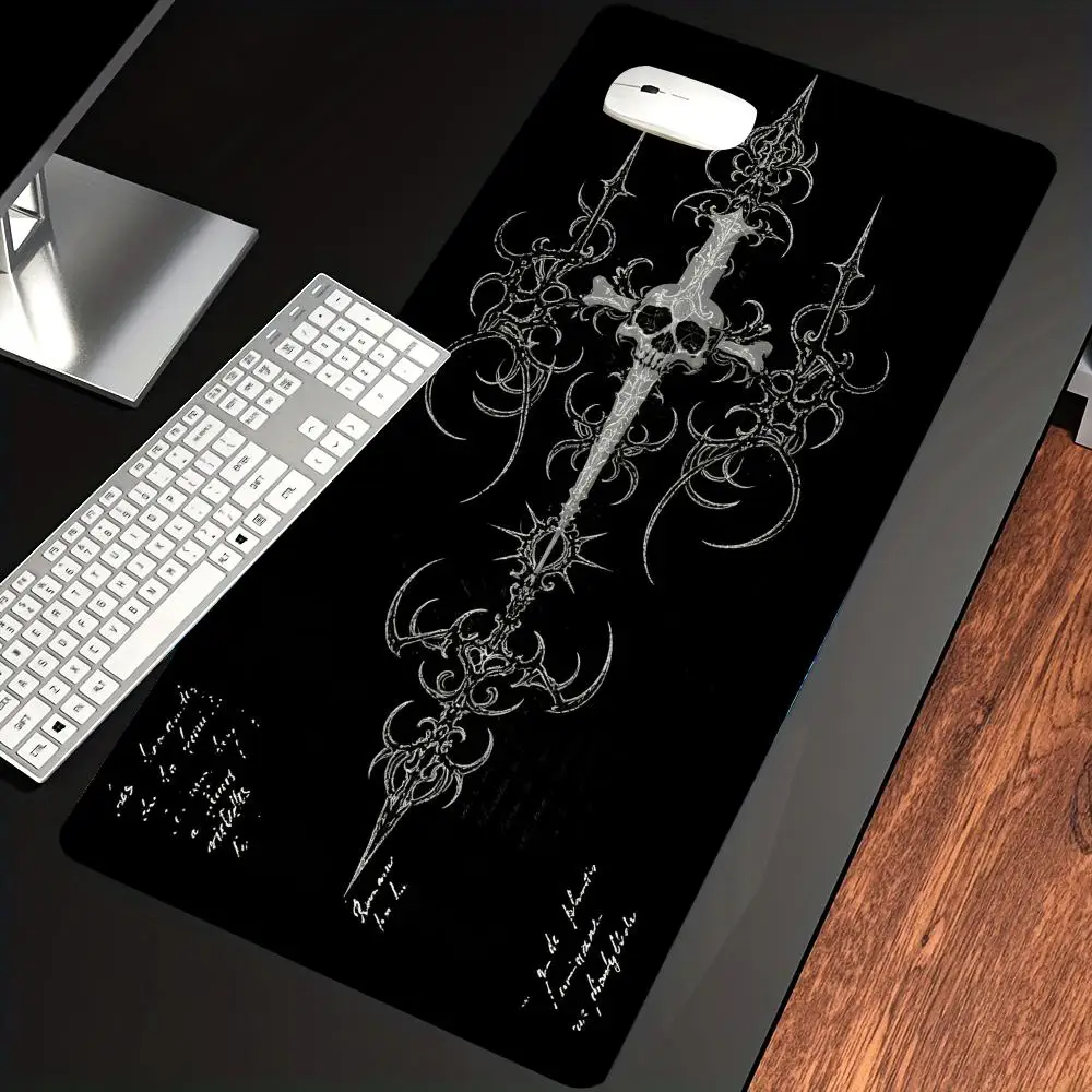 

HYBXAXC Gothic Symbol Black Mouse Pad Large Anti-Slip Rubber Mats with Stitched Edge Durable Washable Keyboard for Office Home