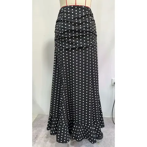 Женская юбка-русалка в горошек из хлопка