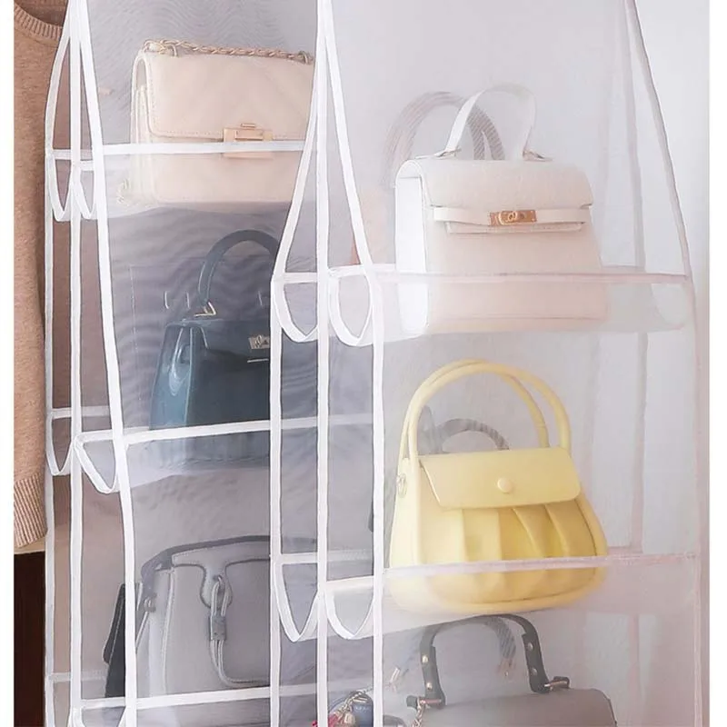 Home wardrobe three-dimensional hanging bag bag bag collection hanging bag finishing cloth dust-proof storage rack dormitory art