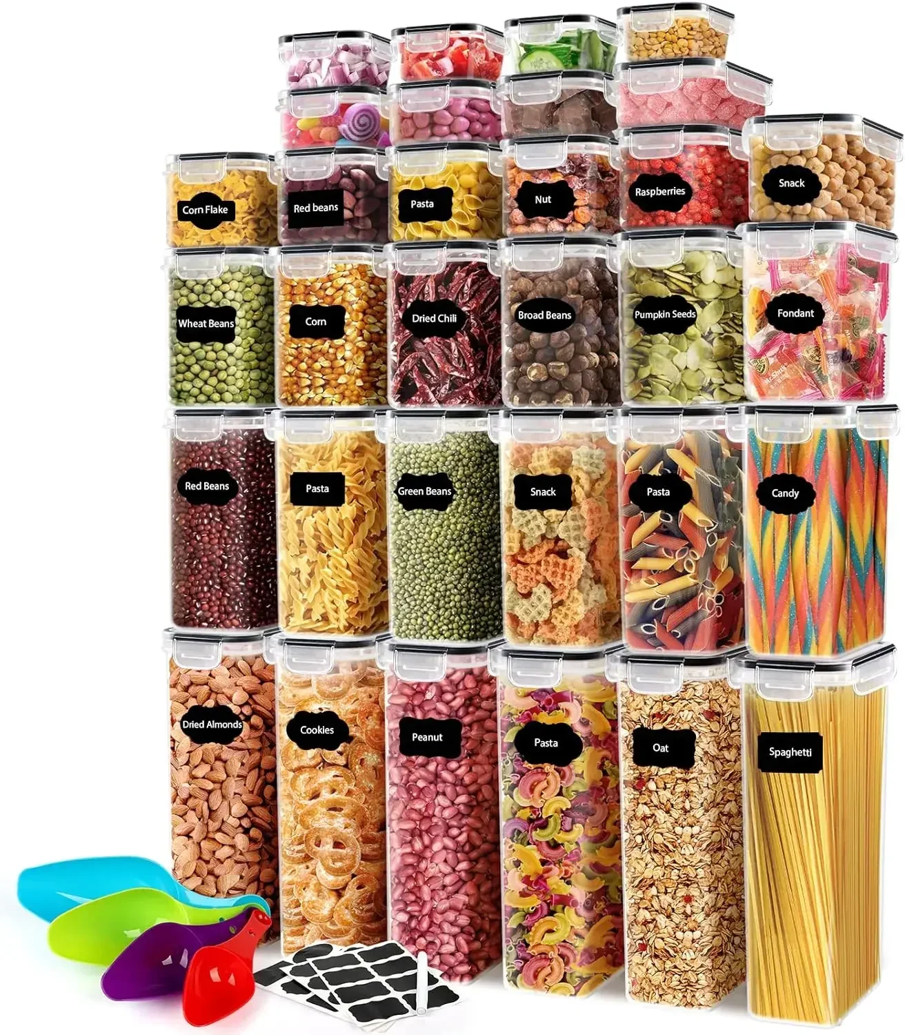 

68 PCS Airtight Food Storage Containers With Lids BPA Free,Cereal Containers Storage for Kitchen Pantry Organization and Storage