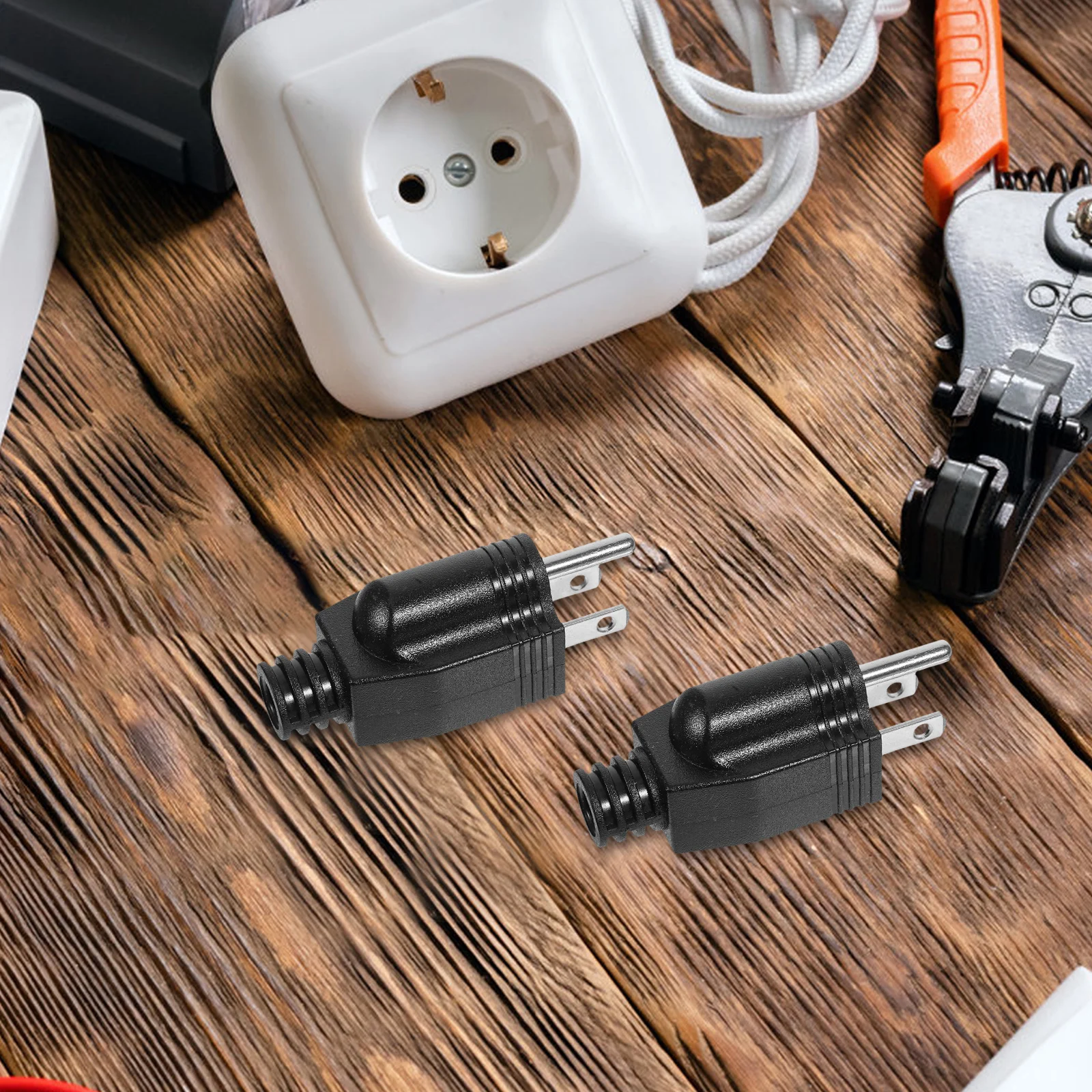 

3pcs Wiring Plug Black 110-125V 15A Heavy Duty Electrical Replacement for Home Office Garden