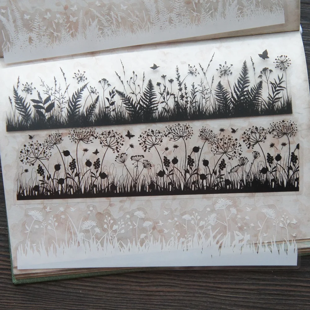 

10 Sheets Black White Light and Shadow Flowering Shrubs Design PVC Sticker Gift Tag Decoration Scrapbooking DIY Sticker