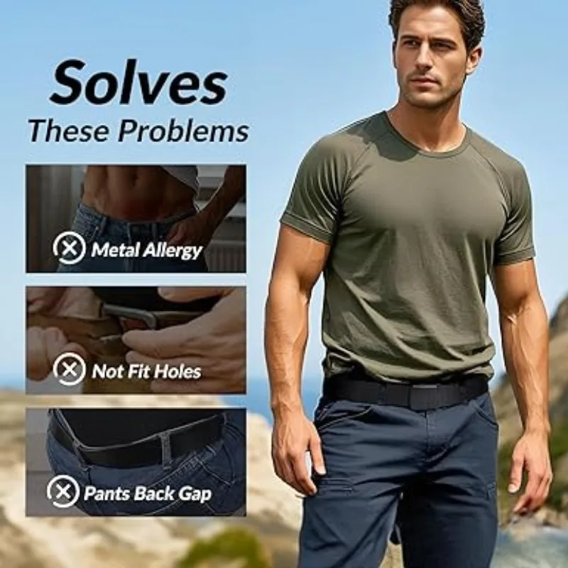 حزام نايلون تكتيكي عالي التحمل على الطراز العسكري للرجال، حزام حزام متين مضاد للصدأ قابل للتعديل للاستخدام في الهواء الطلق