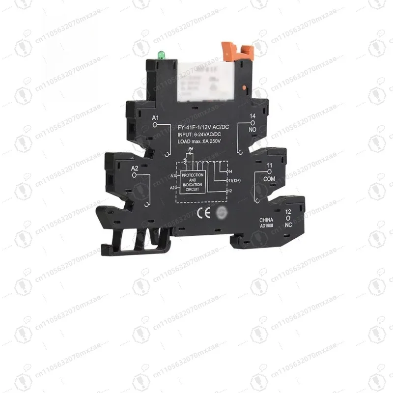 Slanke 6,2 mm relaisaansluiting HF-41F 6A PLC aangepaste DIN-rail/printplaat montagemodule