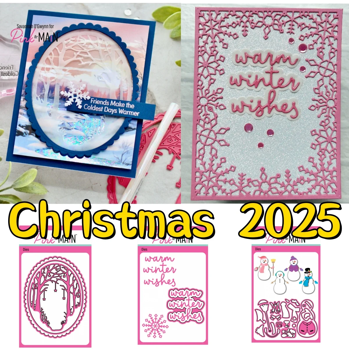 

2025 Winter Wishes Word Snowman Oval Forest Metal Cutting Dies for DIY Decorating Scrapbook Paper Card Album Embossing Craft
