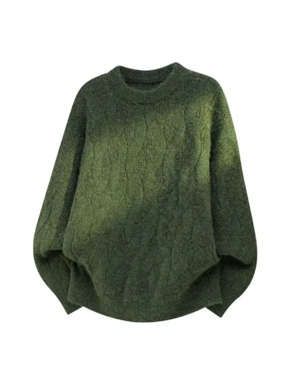 

Retro round Ne Knitwear Loose Men's Faion Winter Sweater Couple's Cabled Loose Fit Comfortable Top Casual Knitted irt