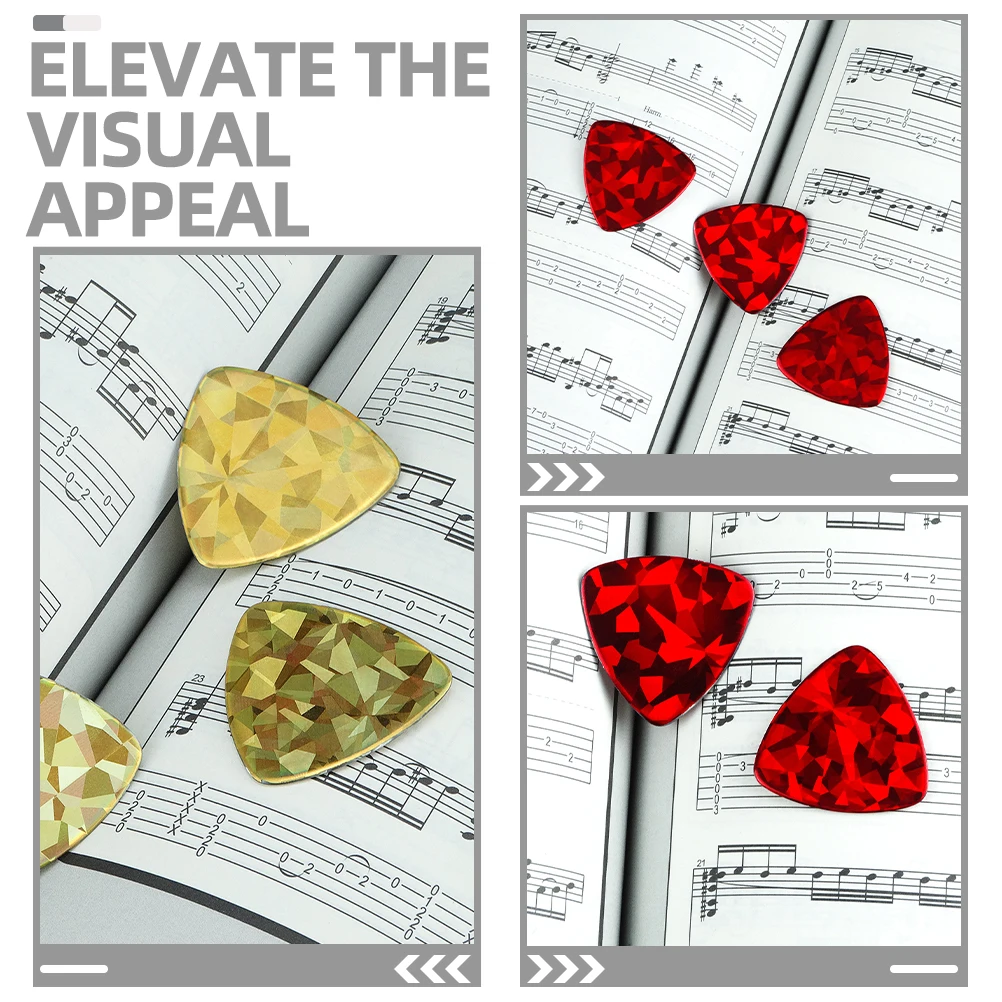 

2pcs Guitar Picks 0.96Mm Thick Triangle For Electric Acoustic Bass Ukulele Durable Sparkling Heavy Duty Music Accessories