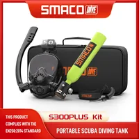 SMACO Mini Scuba Tank with Snorkel Mask 0.5L Portable Small Diving Tank with Full Face Diving Mask Reusable Pony Bottle Diving