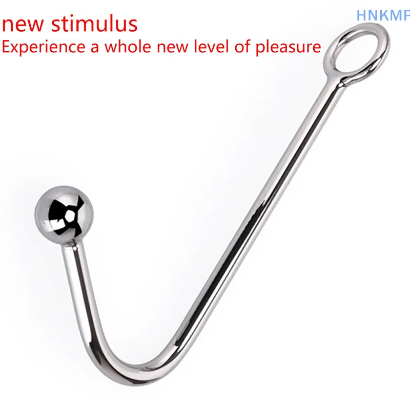 1Pc Stainless Steel Anal Hook With Ball Hole Butt Plug Dilator Prostate Massager SM Bondage Sex Toy For Man