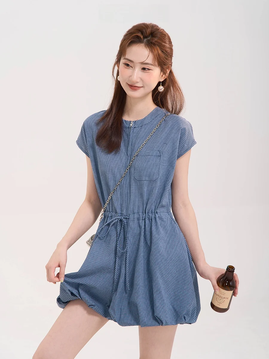 Cintura avvolgente con stampa floreale a vita alta con cintura ort Sve Rer da donna con cerniera e bottoni scozzesi Summer Commute Sle Cotton 00%