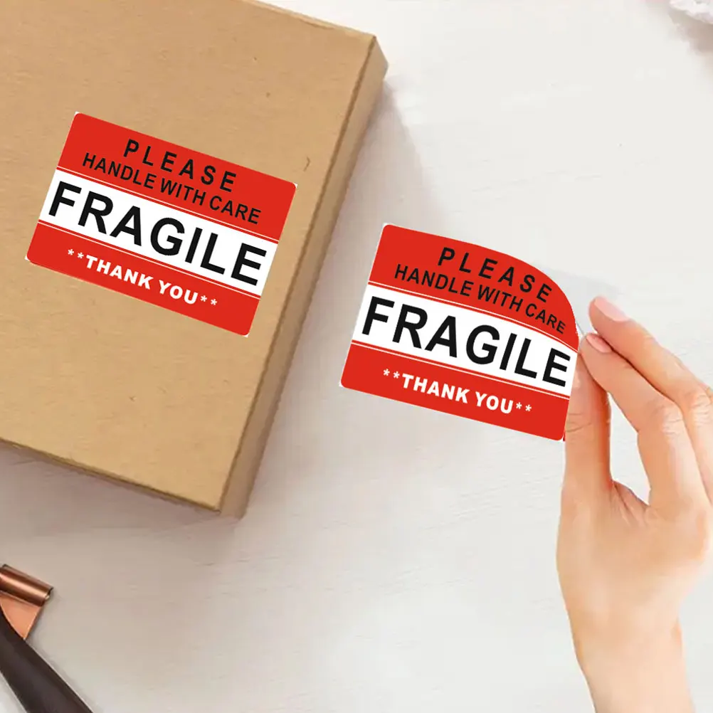 

20 Sheets Fragile Warning Self-Adhesive Packaging Labels Shipping Caution For Glassware Ceramics Electronics Transport