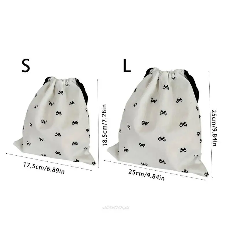 X5XA BOWS ถุงเครื่องสำอางกระเป๋าเก็บแบบพกพากระเป๋าผ้าวาดแต่งหน้าถุงเก็บกระเป๋าขนาดเล็กถุงวาด