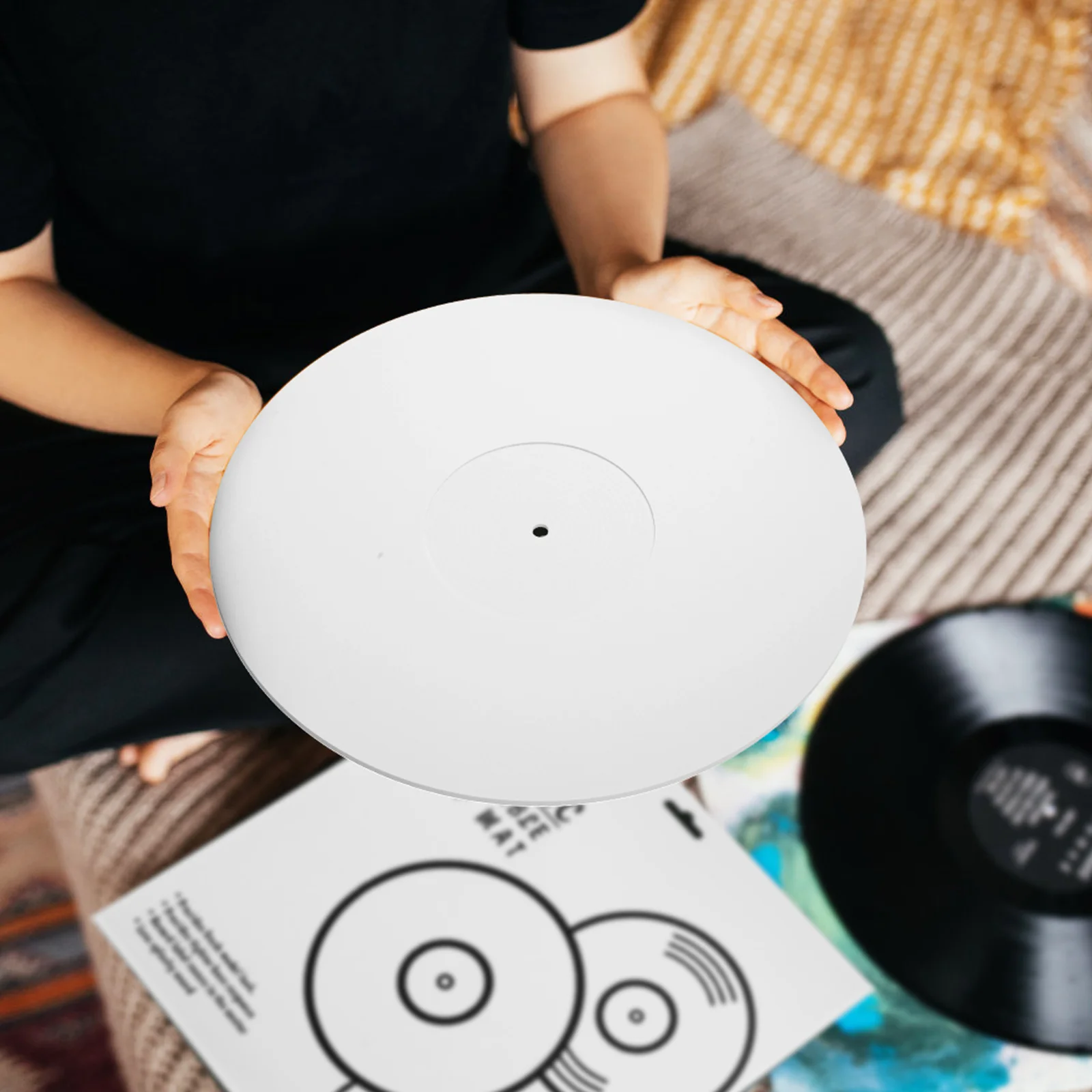 1pcs Turntable Mat 12 Inch White Non-Slip Record Player Mat Vinyl Record Protective Pad For Dj Equipment Accessories