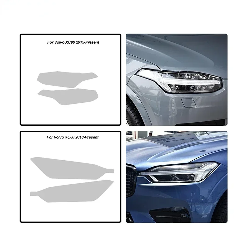 

Для Volvo XC90 XC40 XC60 S60 S90 V60 V90 Защитная пленка для фар автомобиля, задний фонарь, прозрачная черная наклейка из ТПУ, предварительно вырезанная