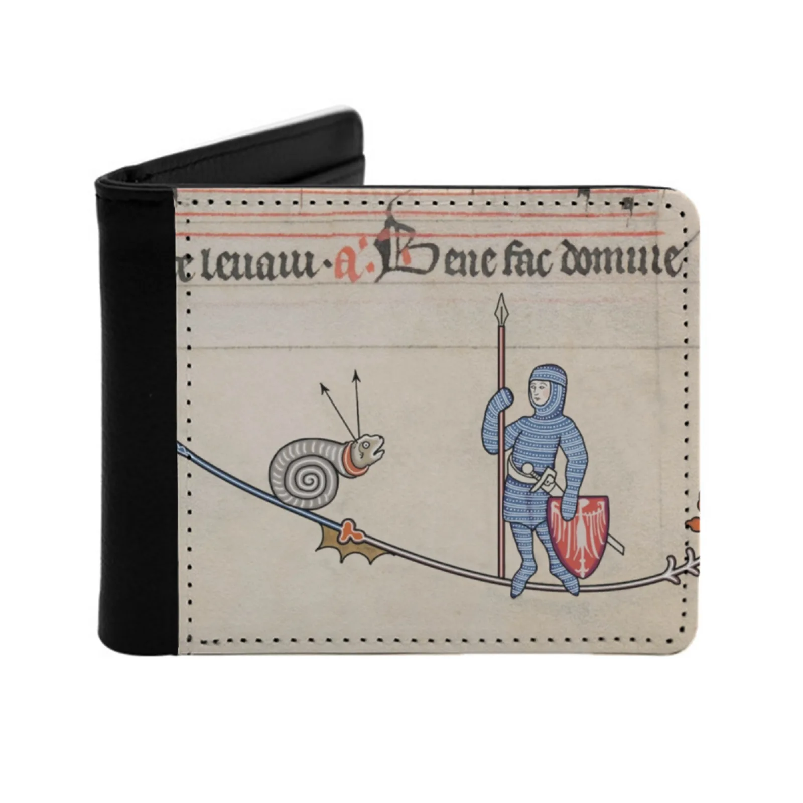 Medieval Snail Vs Armed Knight 1302 Wallet For Men Pu Leather Money Purse Credit Card Wallet Gifts Medieval Snail Knight