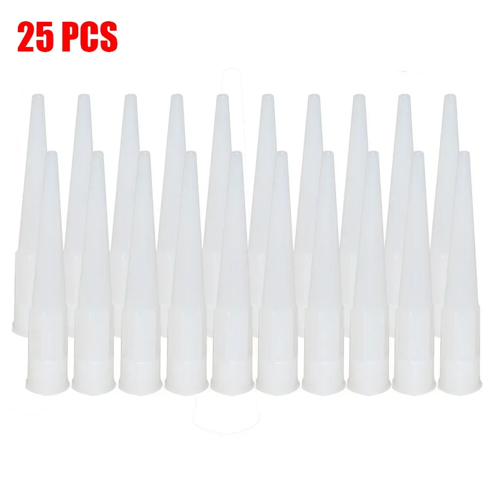 25 PACK Plastic Mouth Door Window Beautiful Seam Caulking Sealant Nozzle Glass Adhesive Glue Tip Newly