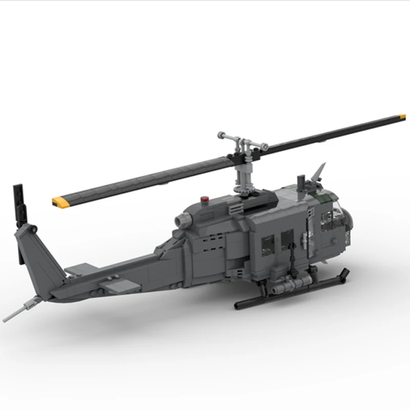 War Model Moc Building Bricks UH-1H Iroquois Huey Helicopter