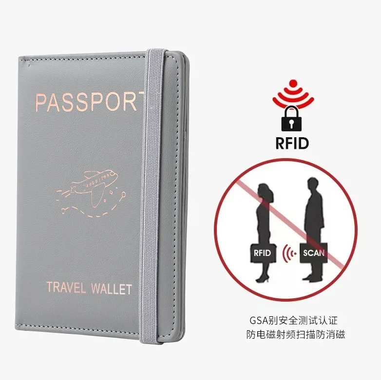 PU 가죽 여행 지갑, RFID 다기능 여권 지갑, 여권 커버, 여권 거치대 ID 신용카드 홀더 거치대