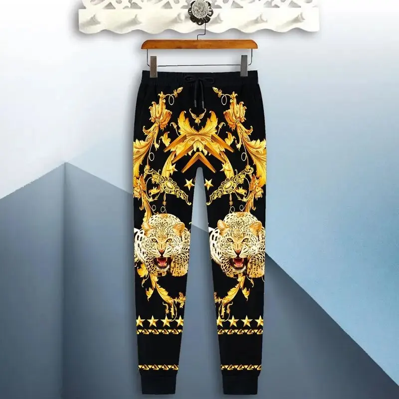 New Spring and Autumn Men's Casual Sports Pants with Dragon Pattern 3D Printed Pants Neutral Street Casual Running Pants Z0160