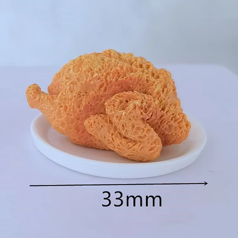 1Set Mini Simulation Fried Chicken Miniatures Food Doll House Decor DIY Supplies Model Food Ornament Toy Dollhouse Accessories